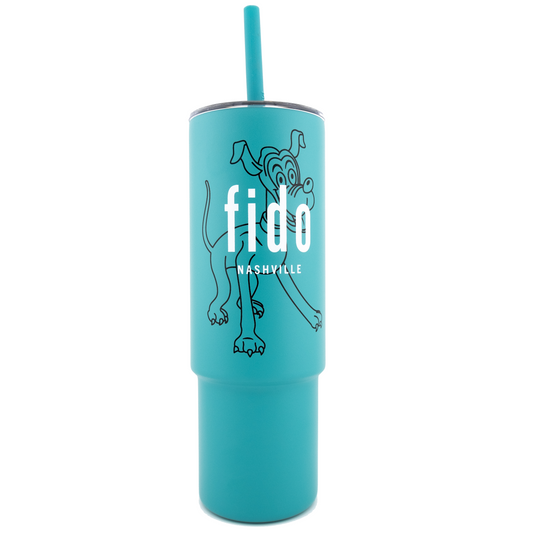 Fido 32 oz Straw Cup- Aqua - BongoJava.com