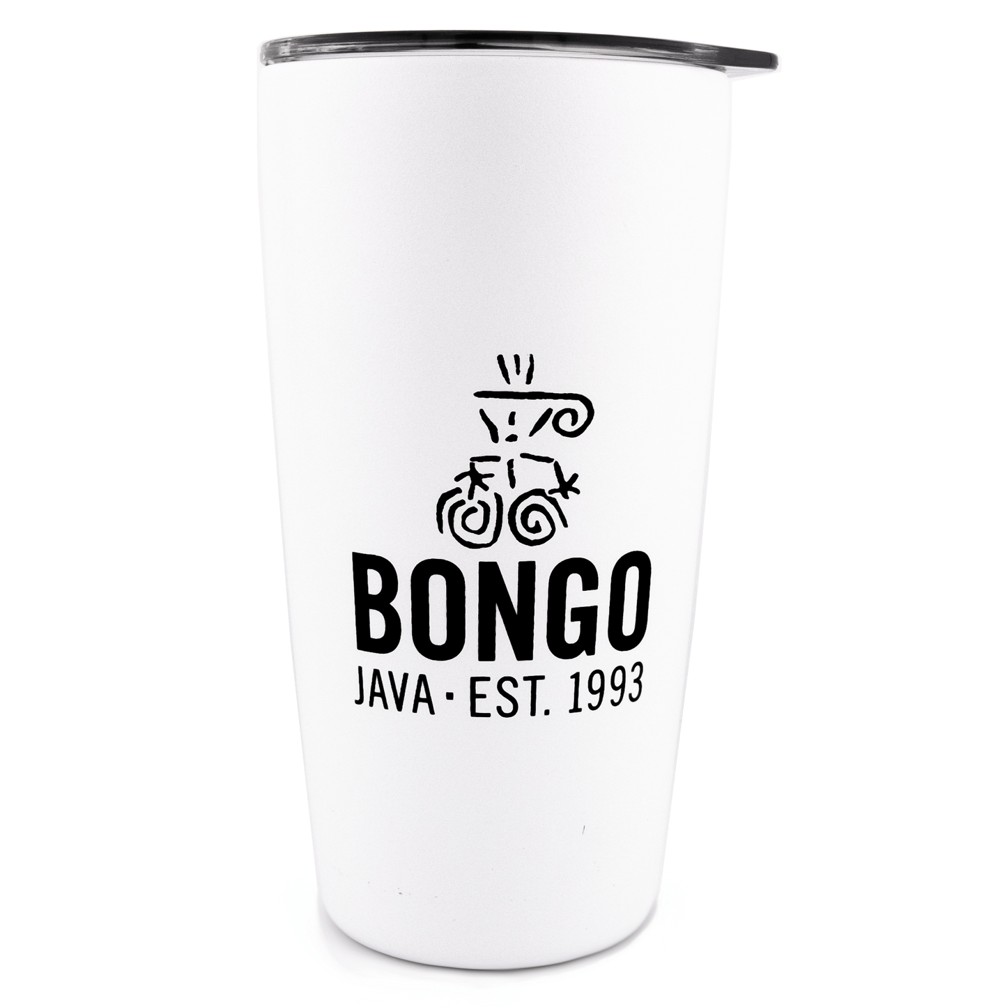 Bongo Java 16 oz Tumbler with Slide Lid (White) - Bongo Roasting Co.